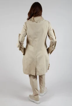 Rundholz Mainline Coats^Longline Ruched Coat in Bone