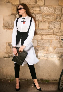Isabel Benenato Shirts & Blouses^Longline Shirt Dress in White