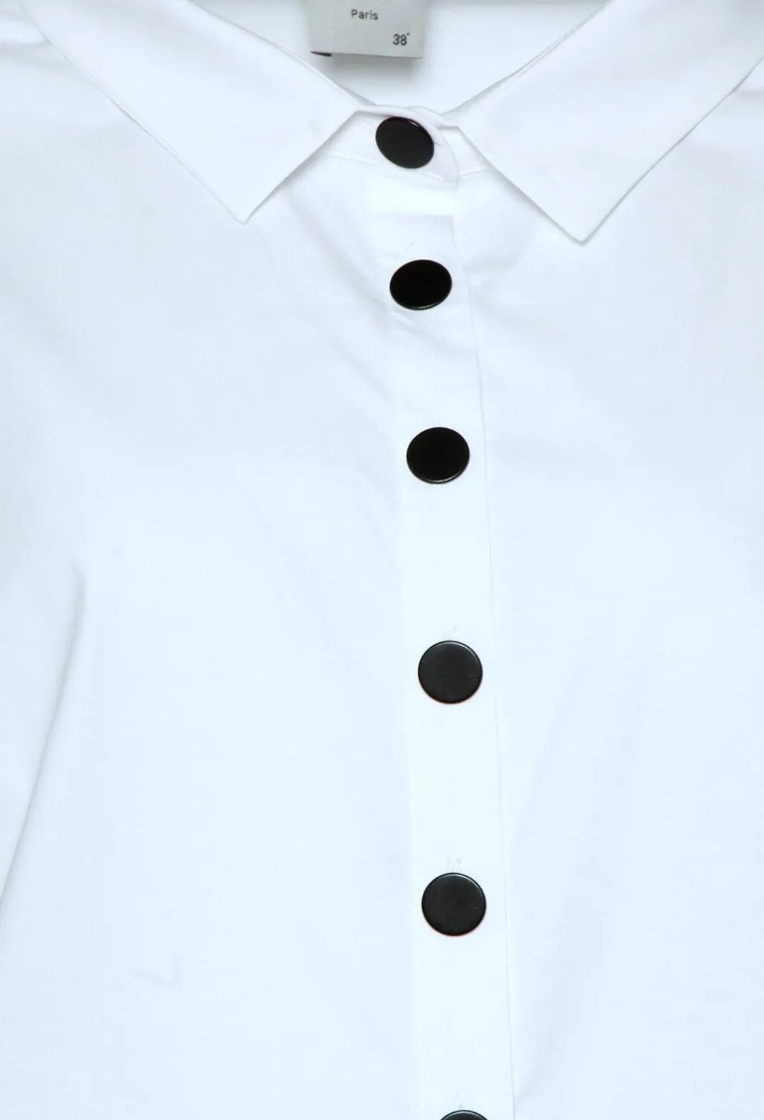 Nijii Shirts & Blouses^Longline Shirt with Contrasting Flat Buttons in White