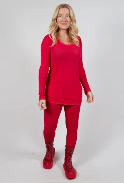 Rundholz Mainline Tops^Longline Slim Top in Cardinal Cloud
