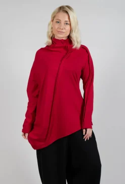Moyuru Jumpers^Longline Structred Top in Red