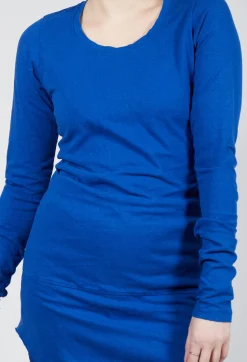 Rundholz Dip Tops^Longline Top with Rounded Hem in Royal