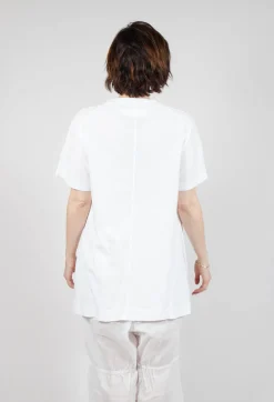 Rundholz Dip Tops^Longline T-Shirt with Front Patch Pockets in Semi Bleach