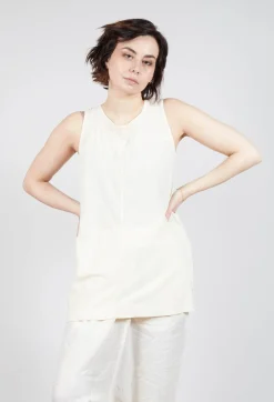 Rundholz Dip Tops^Longline Vest Top with Back Patch Pockets in Greige
