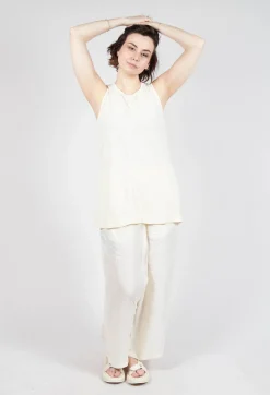 Rundholz Dip Tops^Longline Vest Top with Back Patch Pockets in Greige