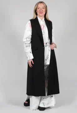 Isabel Benenato Jackets^Longline Waistcoat in Black