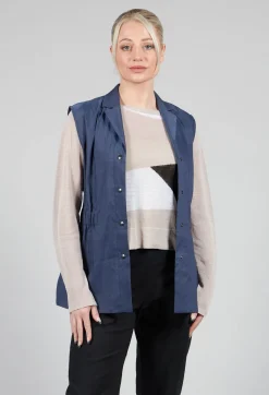 Sarah Pacini Jackets^Longline Waistcoat in Midnight Blue