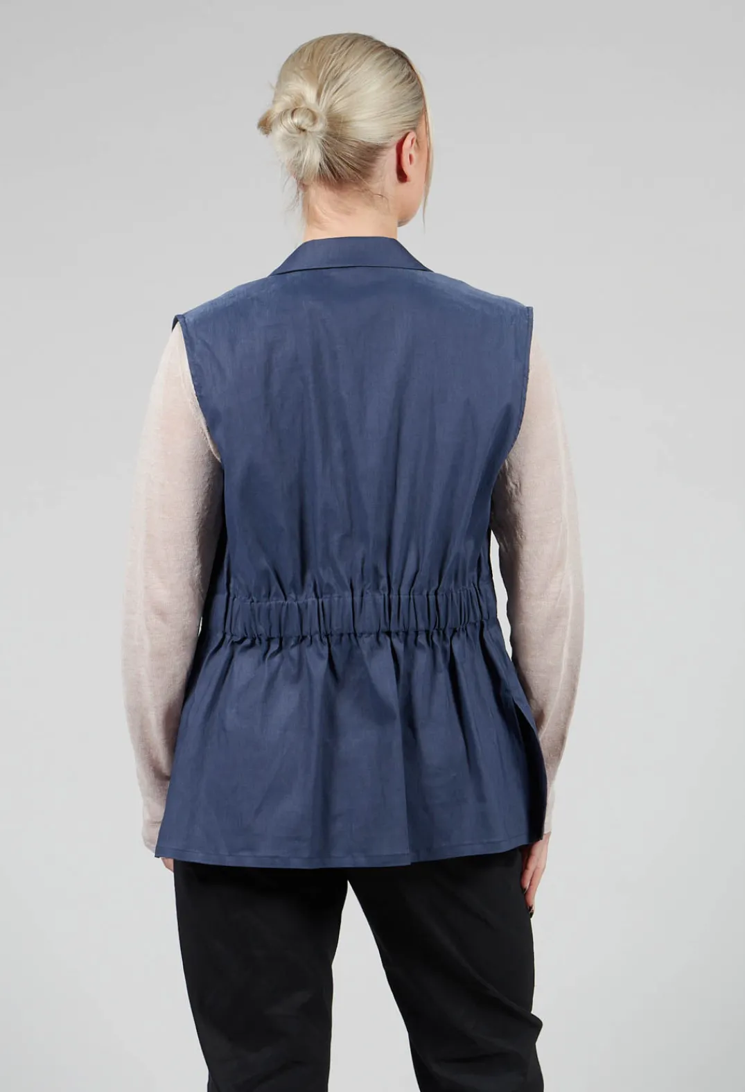 Sarah Pacini Jackets^Longline Waistcoat in Midnight Blue