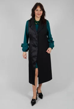 Mei Meij Jackets^Longline Waistcoat in Nero