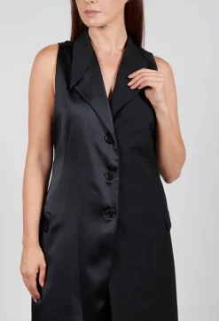 Mei Meij Jackets^Longline Waistcoat in Nero