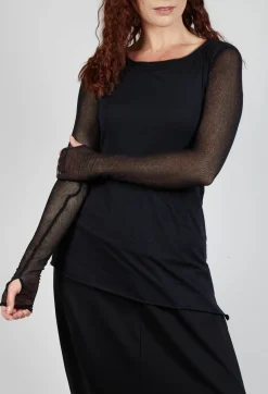 Pal Offner Tops^Longsleeve Overlay Top in Black