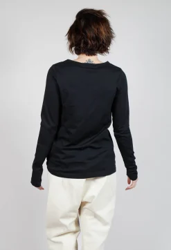 Rundholz Mainline Tops^Longsleeve Top in Black Print