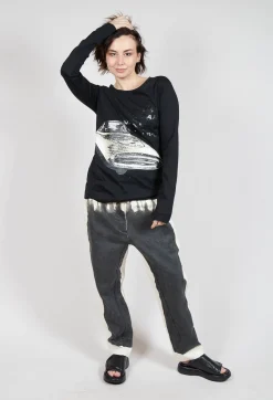 Rundholz Mainline Tops^Longsleeve Top in Black Print