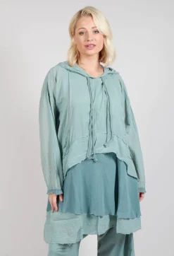 Pal Offner Jumpers^Longsleeved Hoodie Tunic in Pale Turquoise