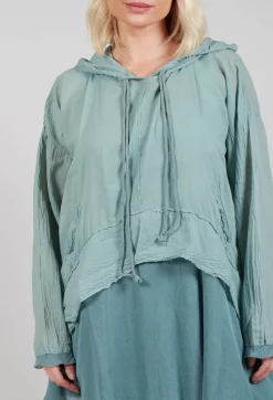 Pal Offner Jumpers^Longsleeved Hoodie Tunic in Pale Turquoise