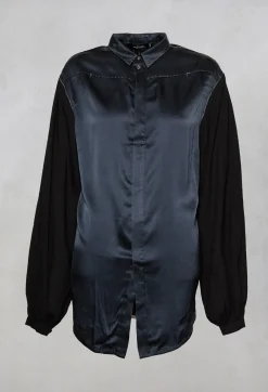 Umit Unal Shirts & Blouses^Loose Fit Shirt with Contrasting Arms In Black and Navy