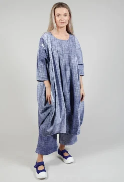 Rundholz Black Label Dresses^Loose Fit Tulip Hem Dress in Placed Azur Print