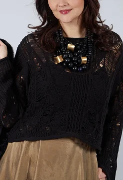 Moyuru Jumpers^Loose Knit Jumper in Black
