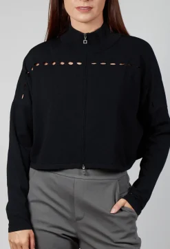 Sarah Pacini Knitwear|Cardigans^Loose Knit Pattern Cardigan in Black