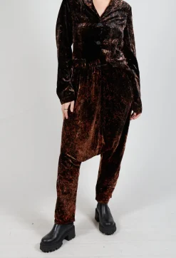 Pal Offner Trousers^Loose Pull on Trousers in Batiked Caramel