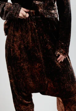 Pal Offner Trousers^Loose Pull on Trousers in Batiked Caramel