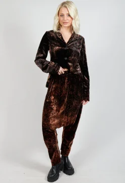 Pal Offner Trousers^Loose Pull on Trousers in Batiked Caramel