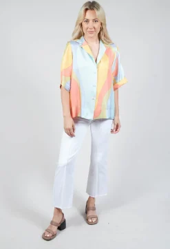 Beatrice B Shirts & Blouses^Loose Silk Blouse in Shades Print