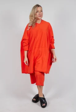 Rundholz Dip Dresses^Loose-Fitting Pleated Midi Dress in Mandarine
