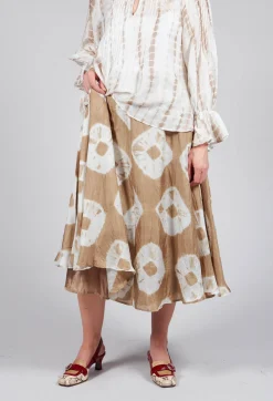 Bianco Levrin Skirts^Lotus Skirt in Beige and Cream