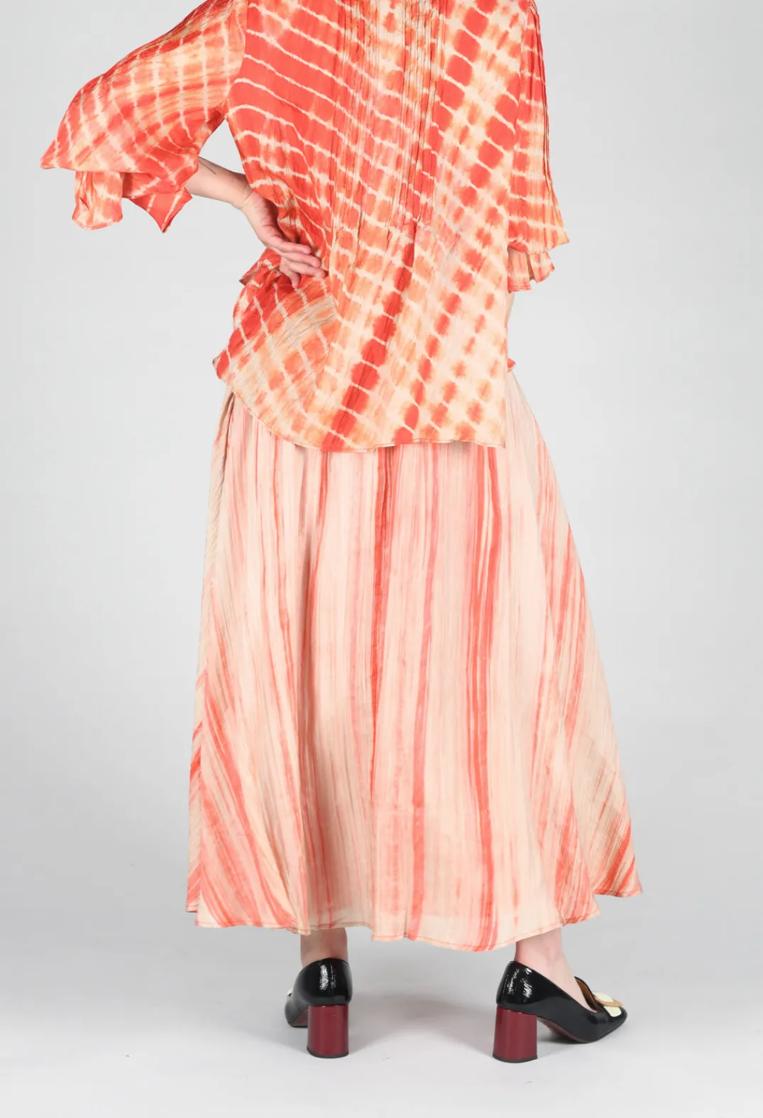 Bianco Levrin Skirts^Lotus Skirt in Coral and Beige