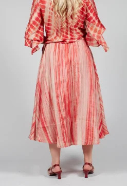 Bianco Levrin Skirts^Lotus Skirt in Coral and Beige