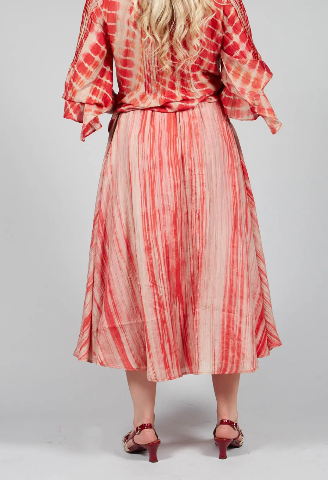 Bianco Levrin Skirts^Lotus Skirt in Coral and Beige