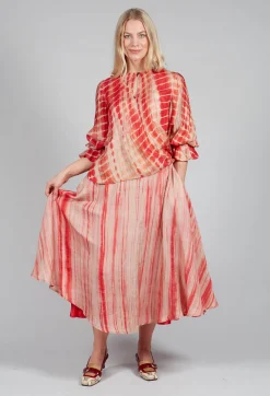 Bianco Levrin Skirts^Lotus Skirt in Coral and Beige