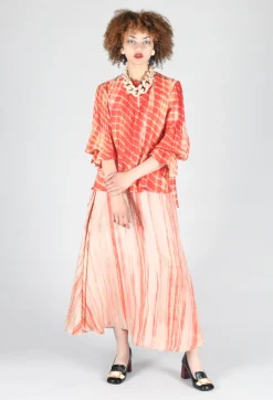 Bianco Levrin Skirts^Lotus Skirt in Coral and Beige
