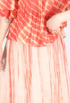 Bianco Levrin Skirts^Lotus Skirt in Coral and Beige