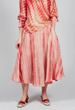 Bianco Levrin Skirts^Lotus Skirt in Coral and Beige