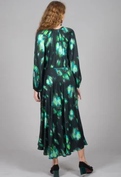 Beatrice B Dresses^Louise Dress in Green and Black Print
