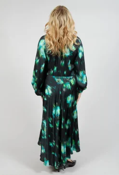 Beatrice B Dresses^Louise Dress in Green and Black Print