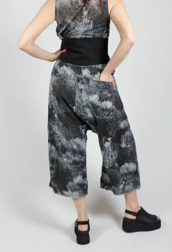 Pal Offner Trousers^Low Crotch Pull on Trousers in Steppe Black