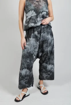 Pal Offner Trousers^Low Crotch Pull on Trousers in Steppe Black