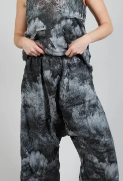 Pal Offner Trousers^Low Crotch Pull on Trousers in Steppe Black