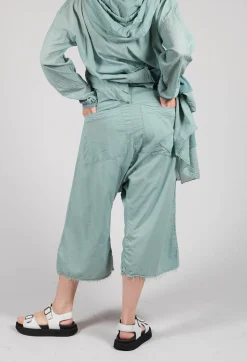 Pal Offner Trousers^Low Crotch Pull on Trousers in  Pale Turquoise