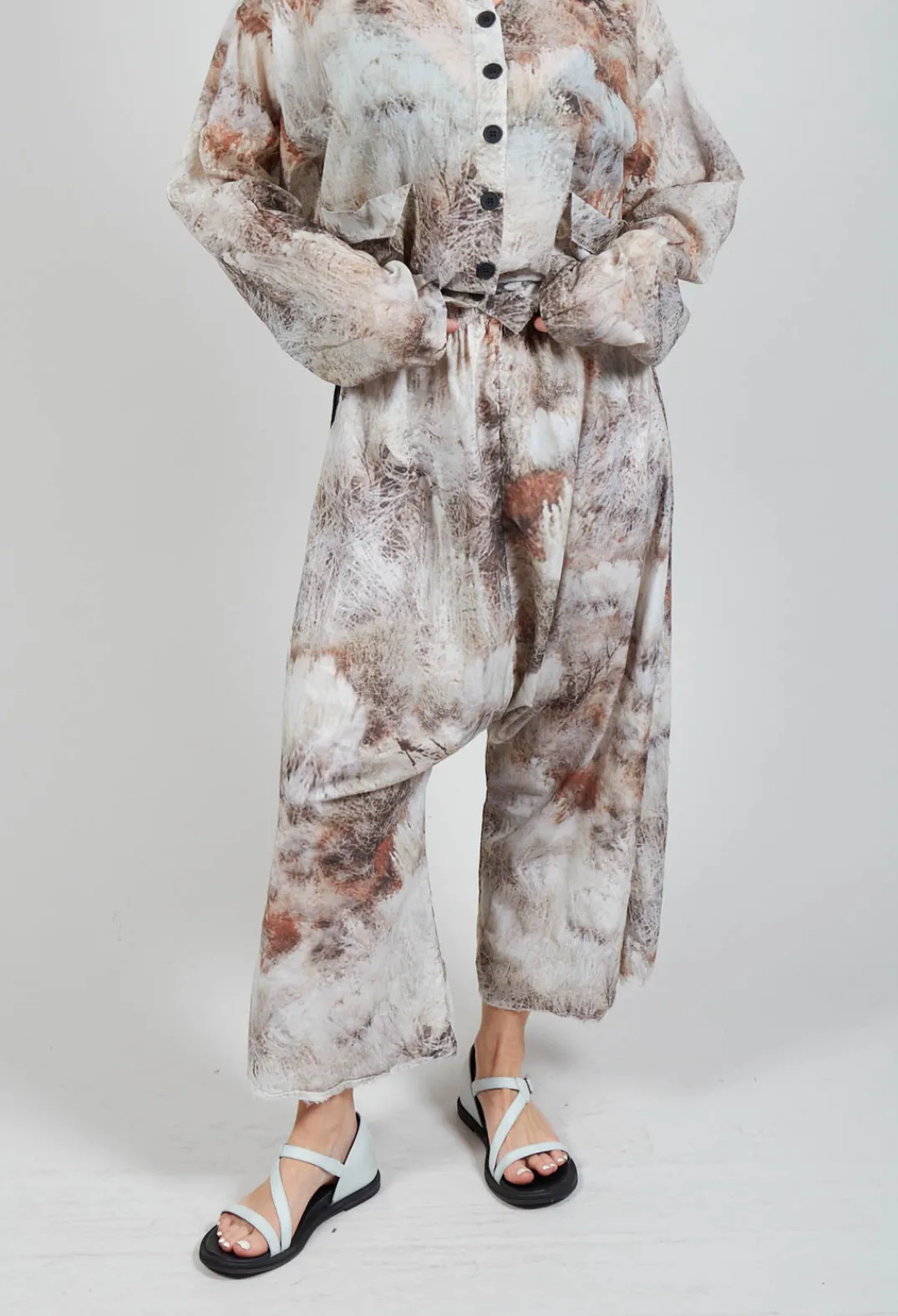 Pal Offner Trousers^Low Crotch Pull on Trousers in Steppe Bronze