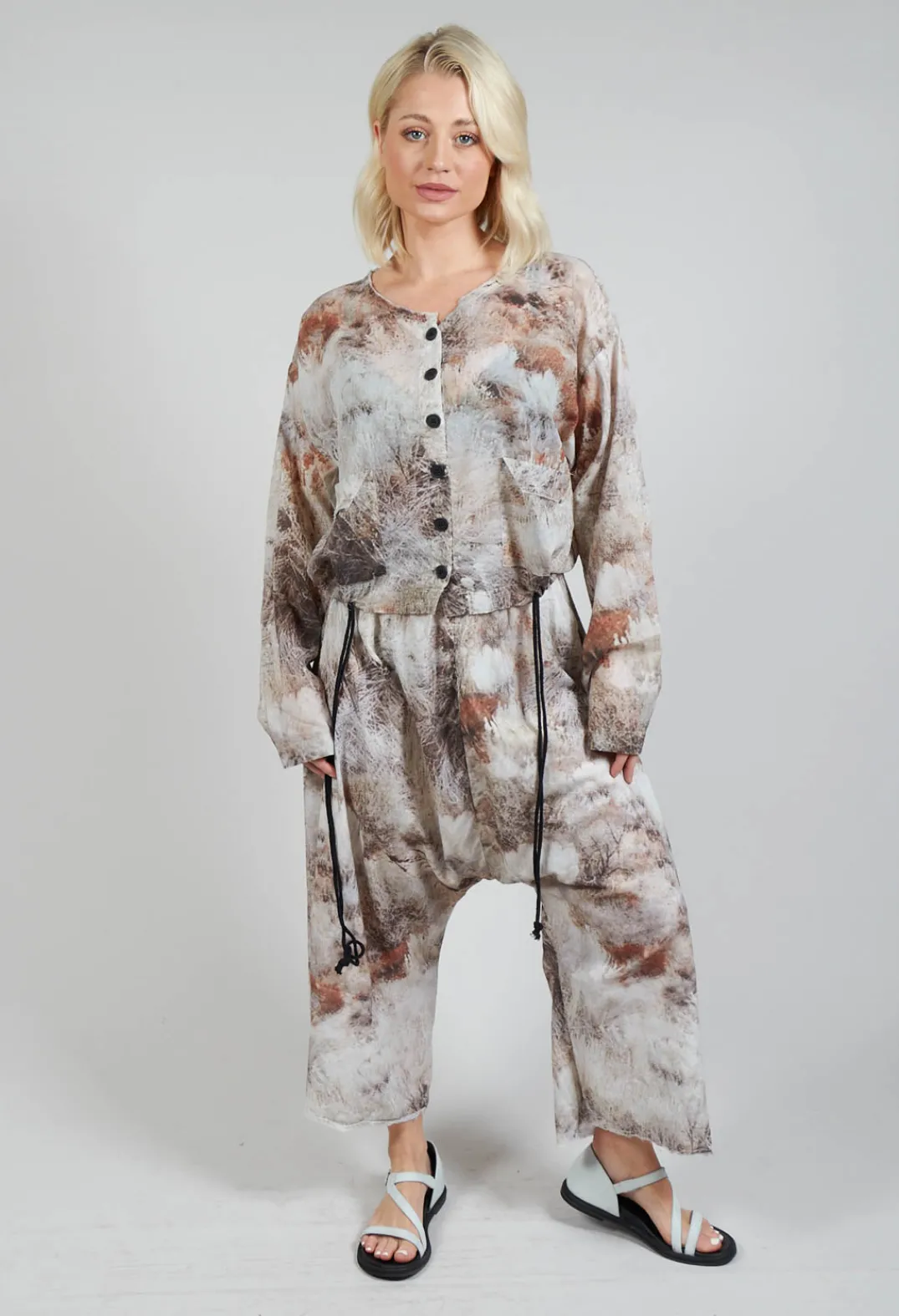 Pal Offner Trousers^Low Crotch Pull on Trousers in Steppe Bronze