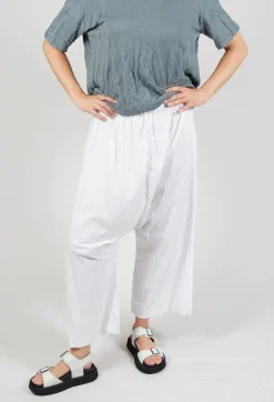 Pal Offner Trousers^Low Crotch Pull on Trousers in White