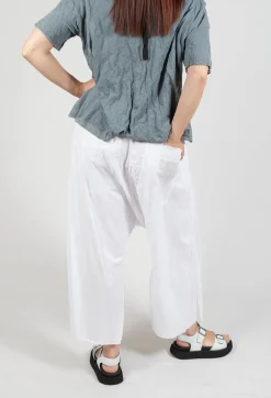 Pal Offner Trousers^Low Crotch Pull on Trousers in White