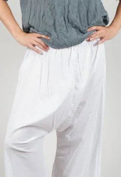 Pal Offner Trousers^Low Crotch Pull on Trousers in White
