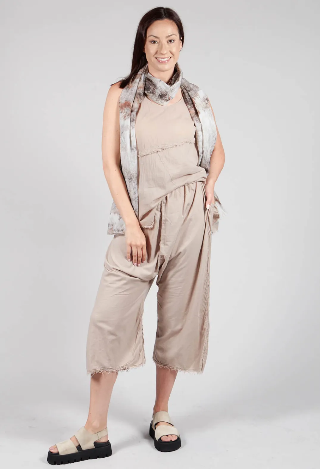 Pal Offner Trousers^Low Crotch Pull on Trousers in Greige