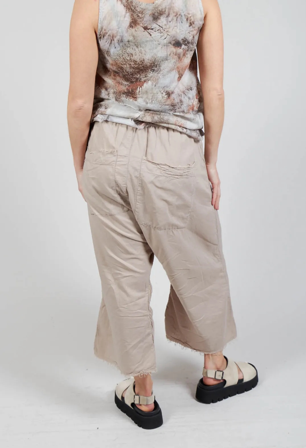 Pal Offner Trousers^Low Crotch Pull on Trousers in Greige