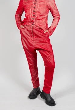 Rundholz Mainline Trousers^Low Rise Drop Crotch Trousers in Cardinal Flock